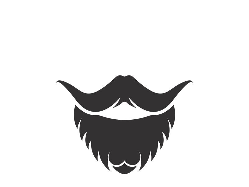 Beard icon logo and mustache vector illustration design symbol