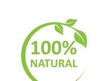 100% Natural and organic product badge vector green icon