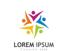 People social community logo design with creative idea