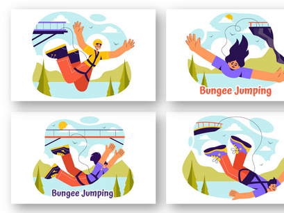 9 Bungee Jumping Sport Illustration