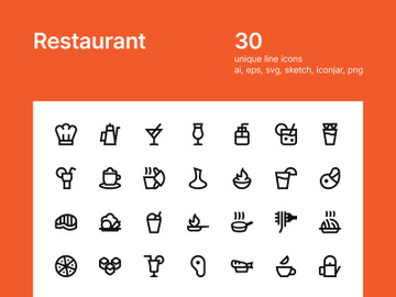 Restaurant icons preview picture