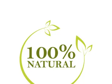 100% Natural and organic product badge vector green icon preview picture