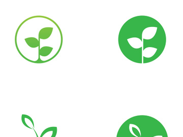 Natural green leaf logo design. preview picture