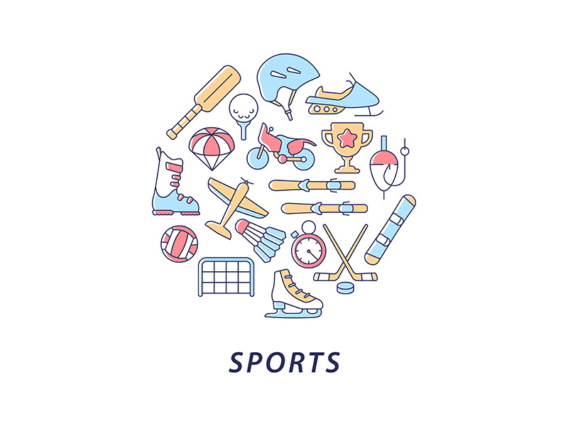 Sports abstract color concept layout with headline