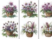 Watercolor Flower Basket Design