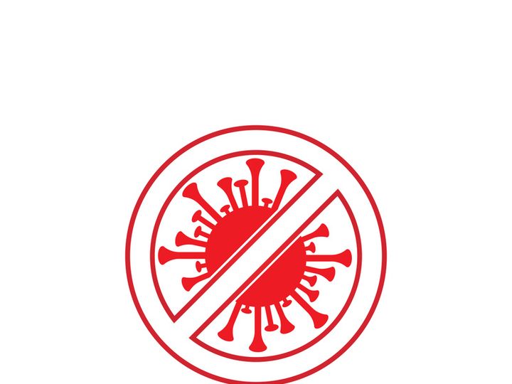 Coronavirus covid-19 prohibition sign flat vector