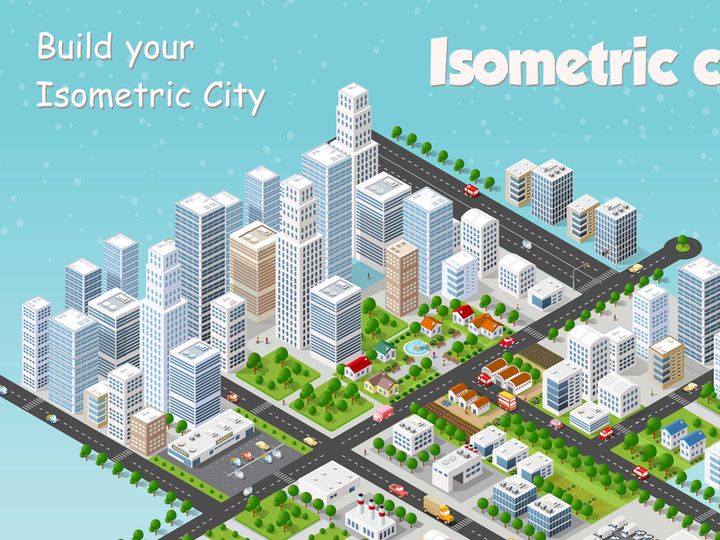 Megapolis 3d isometric three-dimensional view