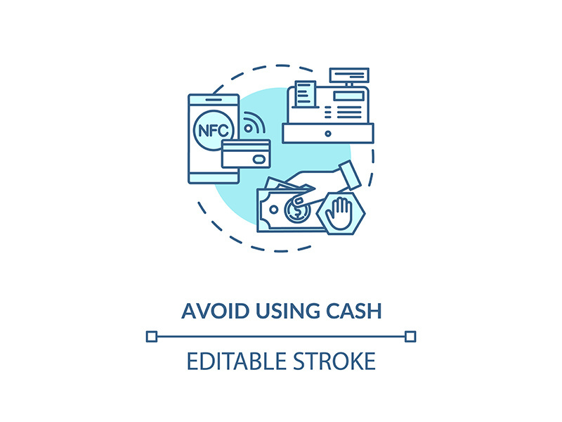 Avoid using cash concept icon