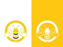 Bee logo vector icon illustration design