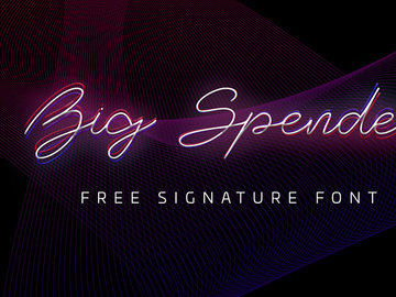 Big Spender Free Signature Font preview picture