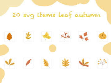 Leaf Autumn Icons 20 Svg Items Orange Yellow preview picture