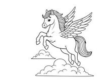 Flying white unicorn with wings vector illustration flat design