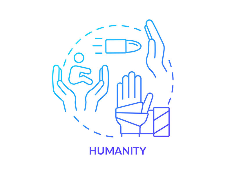 Humanity blue gradient concept icon