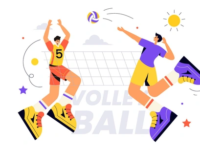 10 Volleyball Player Illustration