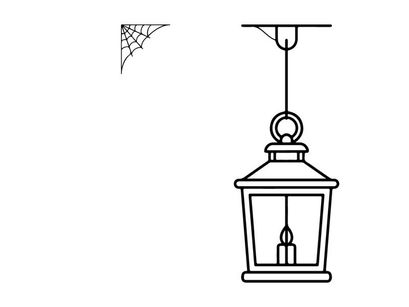 Hanging outdoor lantern with lit candle. Classic vintage wall-mounted light fixture for cozy ambiance.