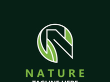 Letter N nature ecology logo with leaves suitable for business garden template vector