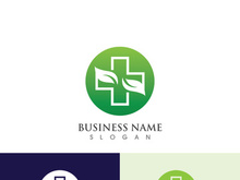 hospital logo and symbol Template, Green logo vector