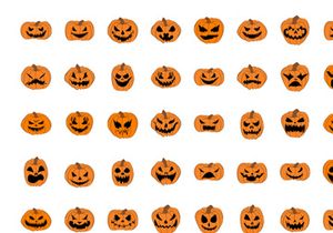 Pumpkin Face Halloween Vector Illustration