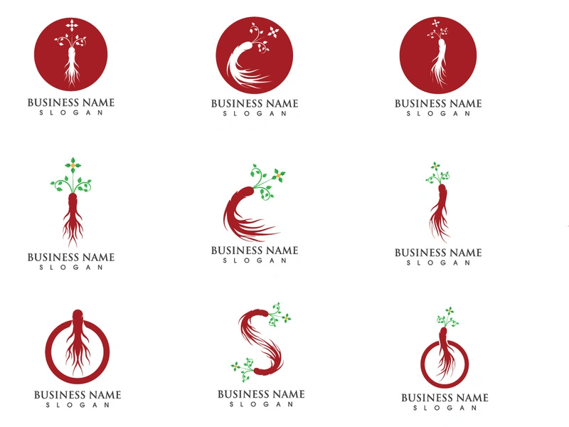 Ginseng logo and symbol vector