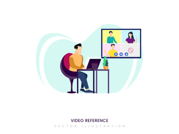 Video conference vector illustration preview picture