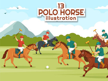 13 Polo Horse Sports Player Illustration preview picture