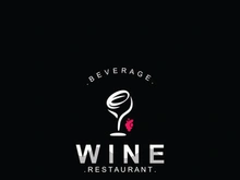 Wine drink Vintage logo label with glass or beer premium, bars, clubs, cafes company