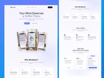AI Mental Wellness Landing Page Design | Calm UI/UX f preview picture