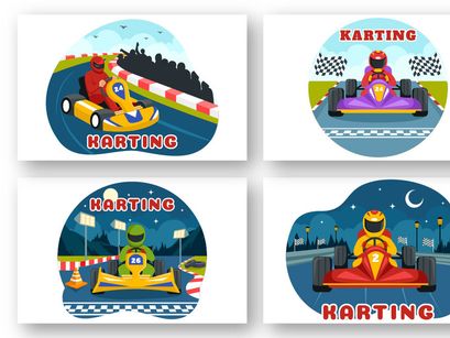 9 Karting Sport Illustration