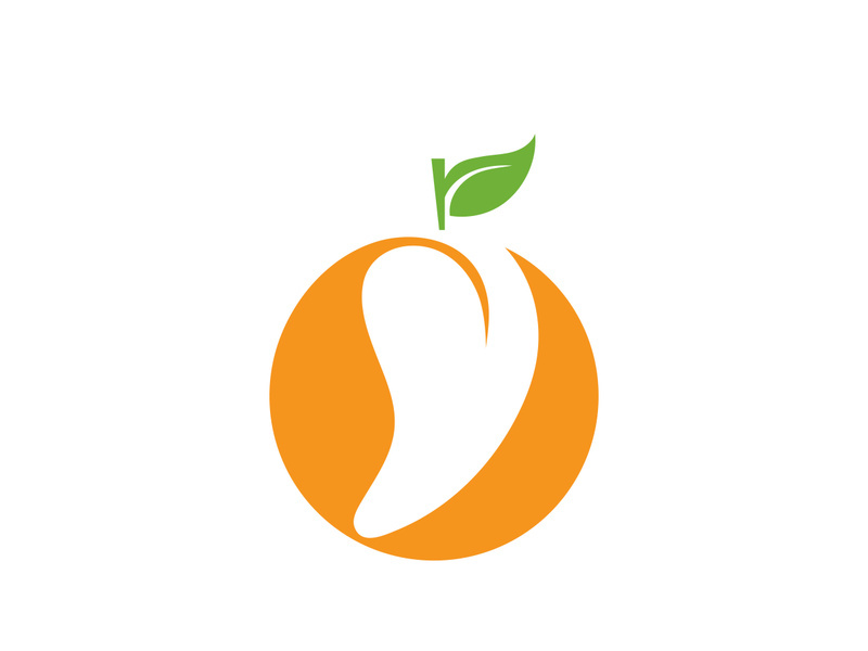 Mango in flat style. Mango vector logo. Mango