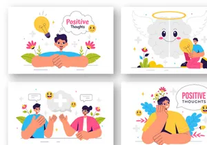 9 Positive Thoughts Illustration