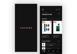 Vapage Vapeshop UI concept