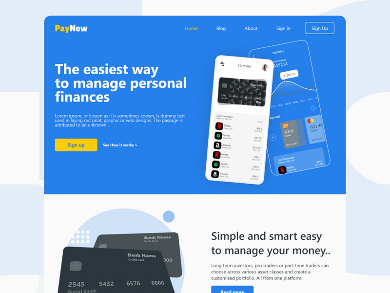 PayNow - Payment Web Landing Page Design