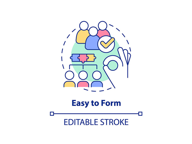 Easy to form concept icon