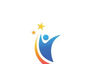 People star logo design to achieve a success or dream.