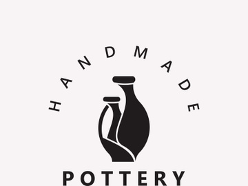 Pottery logo design handmade, creative traditional mug craft concept inspiration nature workshop preview picture