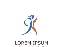 People active abstract logo business and healthy design vector template