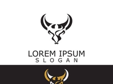 Horns Animal bull simple logo design vector template