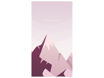 Mountain with snow peak flat color vector background with text space preview picture