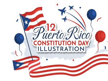 12 Happy Puerto Rico Constitution Day Illustration