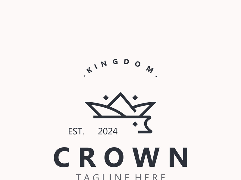 Crown logo simple design template. Vintage Crown Logo Royal King Queen concept symbol icon