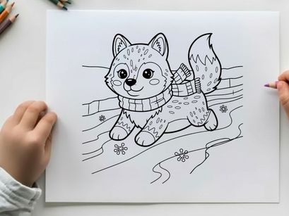 Cute fox getting vaccine vector illustration flat design