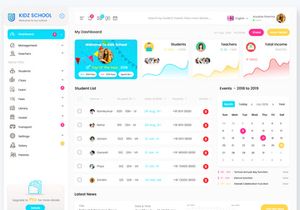 School Admin Dashboard Template Design
