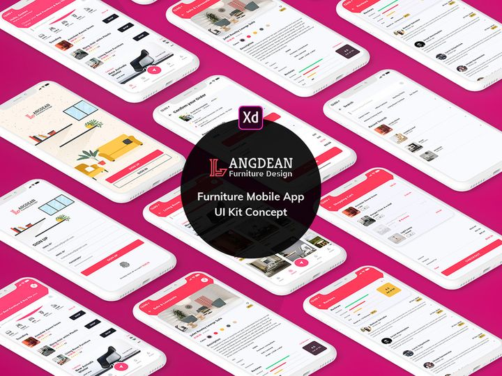 Furniture Mobile App UI Kit Light Version (XD)
