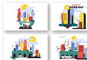 10 World Cities Day Illustration