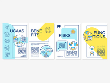 UCaaS system usage blue and yellow brochure template preview picture