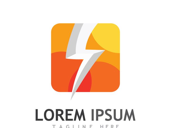 Colorful electric lightning logo design.