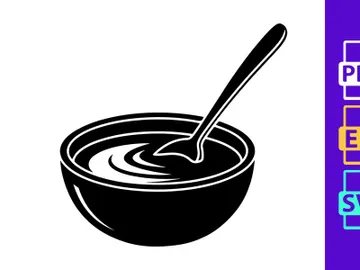 Detailed Bowl Spoon Icon preview picture