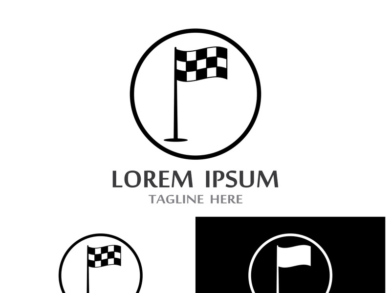 Creative and modern racing flag logo design.