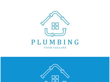 Plumbing logo vector design template. water pipe logo design.Leaking water logotype,Design Concept, Creative Symbol, Icon
