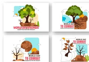 10 Combat Desertification and Drought Illustration